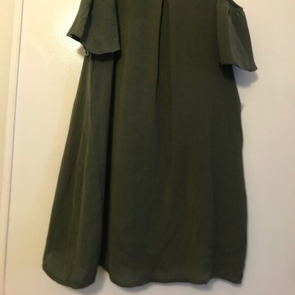 dress size S army green color open shoulder - Picture 2 of 4